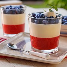 Red, White and Blue Panna Cotta Mousse Dessert Recipe