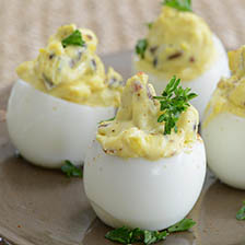 Truffle and Bacon Deviled Eggs
